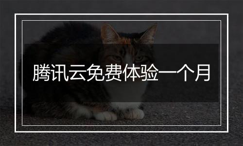 腾讯云免费体验一个月
