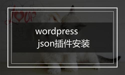wordpress json插件安装