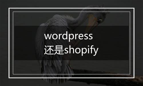 wordpress还是shopify