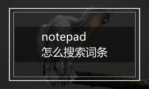 notepad怎么搜索词条
