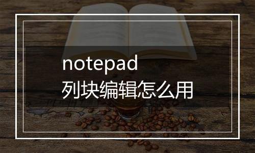 notepad列块编辑怎么用