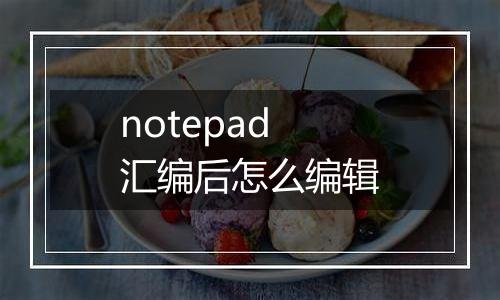 notepad汇编后怎么编辑