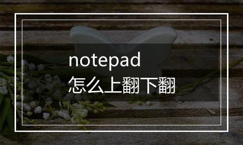 notepad怎么上翻下翻