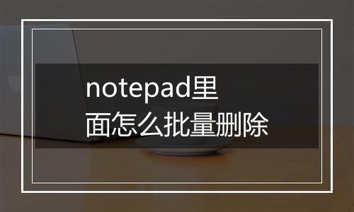 notepad里面怎么批量删除
