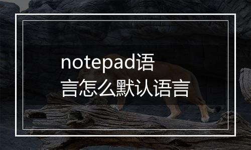 notepad语言怎么默认语言