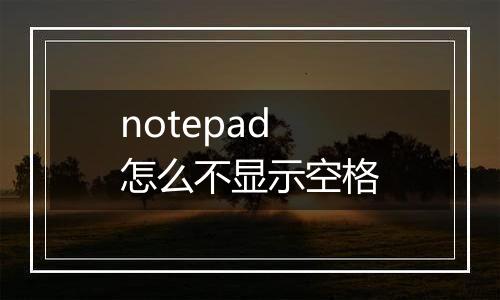 notepad怎么不显示空格