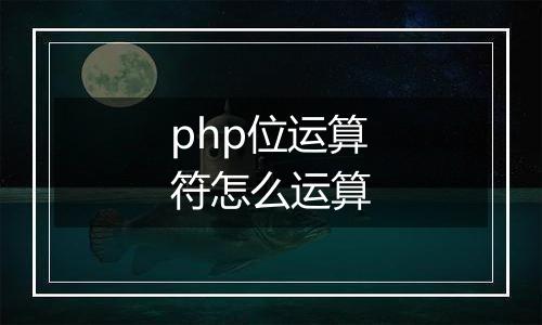 php位运算符怎么运算