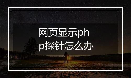 网页显示php探针怎么办