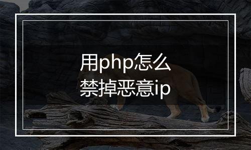 用php怎么禁掉恶意ip