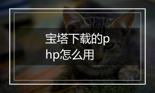 宝塔下载的php怎么用