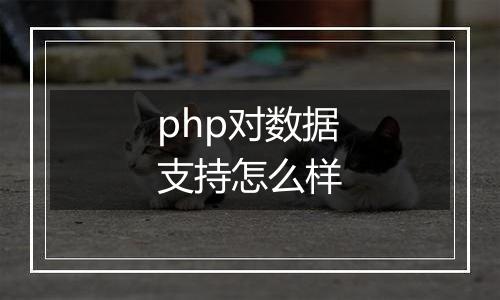 php对数据支持怎么样