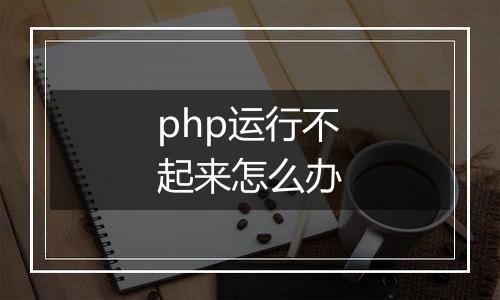 php运行不起来怎么办