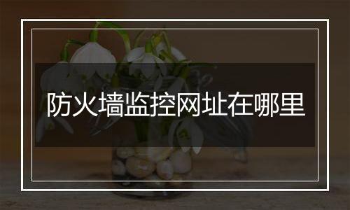 防火墙监控网址在哪里