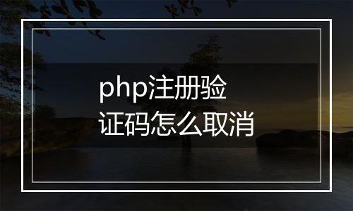 php注册验证码怎么取消