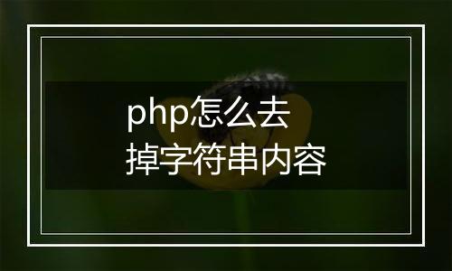 php怎么去掉字符串内容