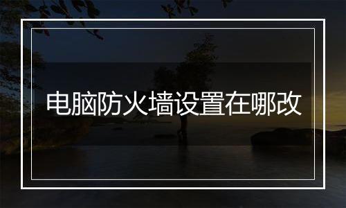 电脑防火墙设置在哪改