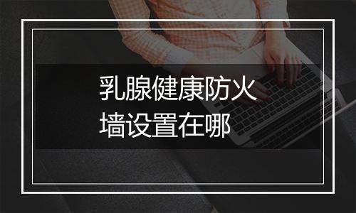 乳腺健康防火墙设置在哪