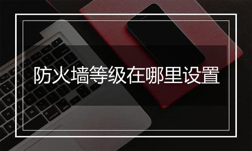防火墙等级在哪里设置