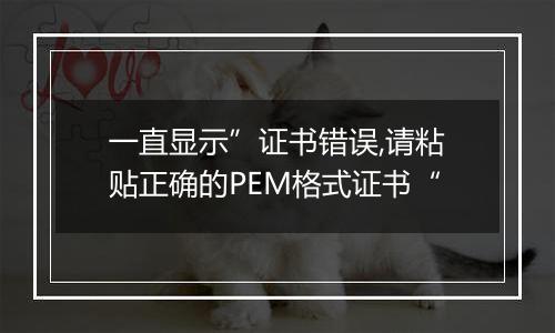 一直显示”证书错误,请粘贴正确的PEM格式证书“
