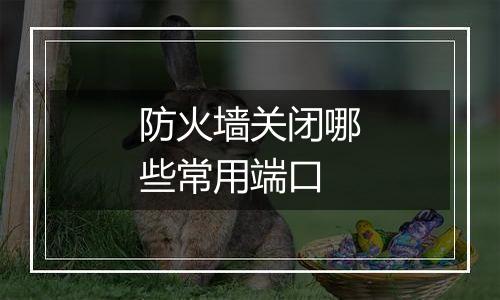 防火墙关闭哪些常用端口