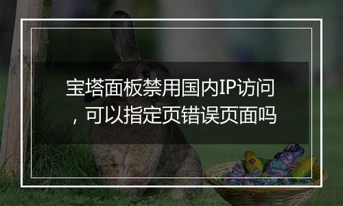 宝塔面板禁用国内IP访问,可以指定页错误页面吗