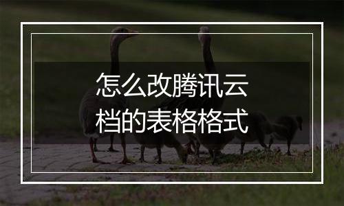 怎么改腾讯云档的表格格式