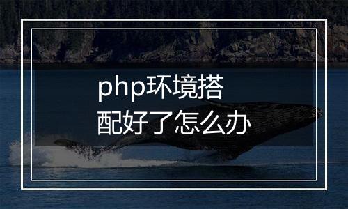 php环境搭配好了怎么办