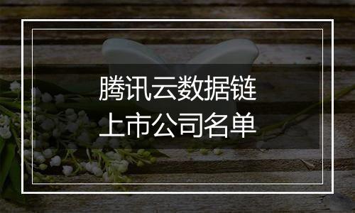 腾讯云数据链上市公司名单