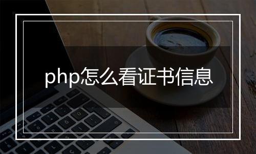 php怎么看证书信息