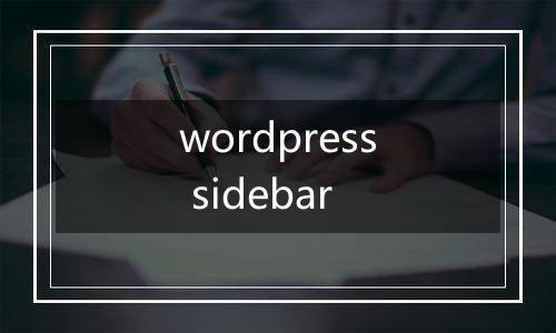 wordpress sidebar