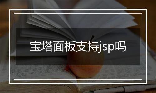 宝塔面板支持jsp吗