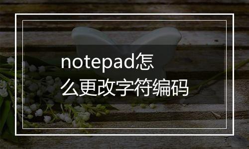 notepad怎么更改字符编码