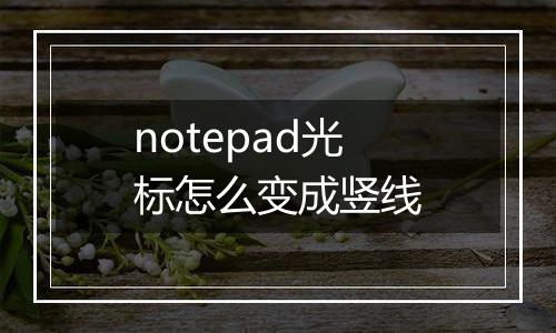 notepad光标怎么变成竖线
