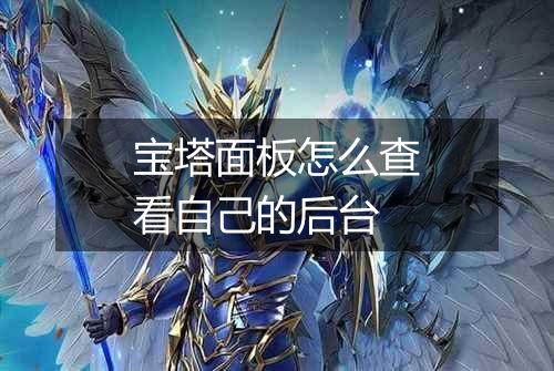 宝塔面板怎么查看自己的后台
