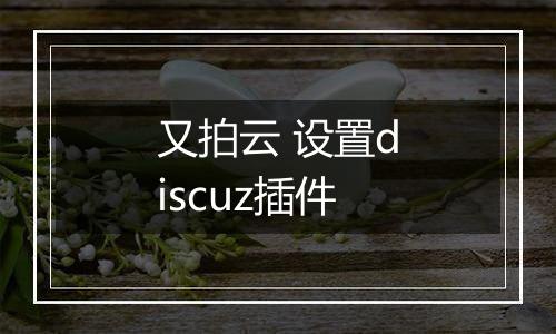 又拍云 设置discuz插件