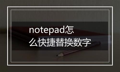 notepad怎么快捷替换数字