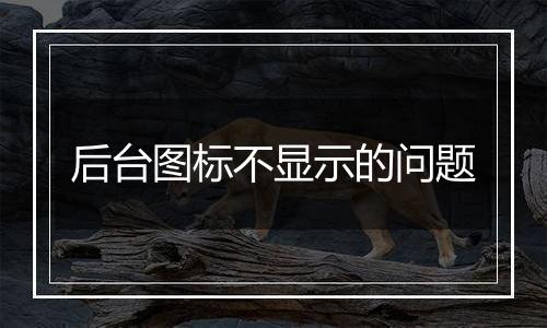 后台图标不显示的问题