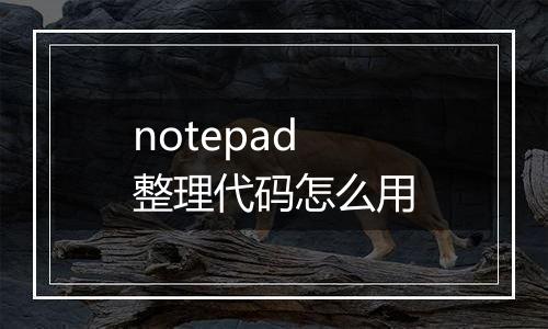 notepad整理代码怎么用