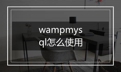 wampmysql怎么使用