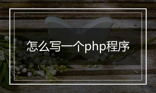 怎么写一个php程序