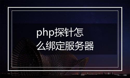 php探针怎么绑定服务器