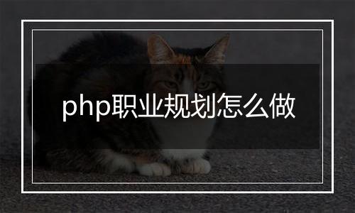 php职业规划怎么做