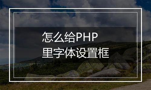 怎么给PHP里字体设置框