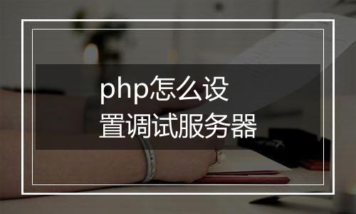 php怎么设置调试服务器