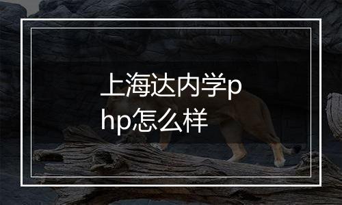 上海达内学php怎么样