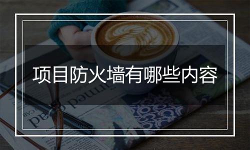 项目防火墙有哪些内容