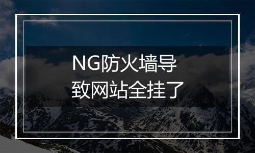 NG防火墙导致网站全挂了