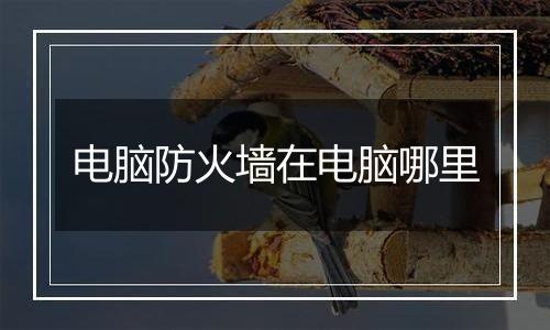 电脑防火墙在电脑哪里