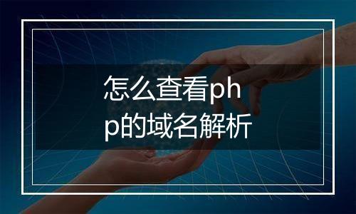 怎么查看php的域名解析