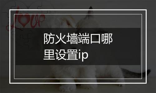 防火墙端口哪里设置ip